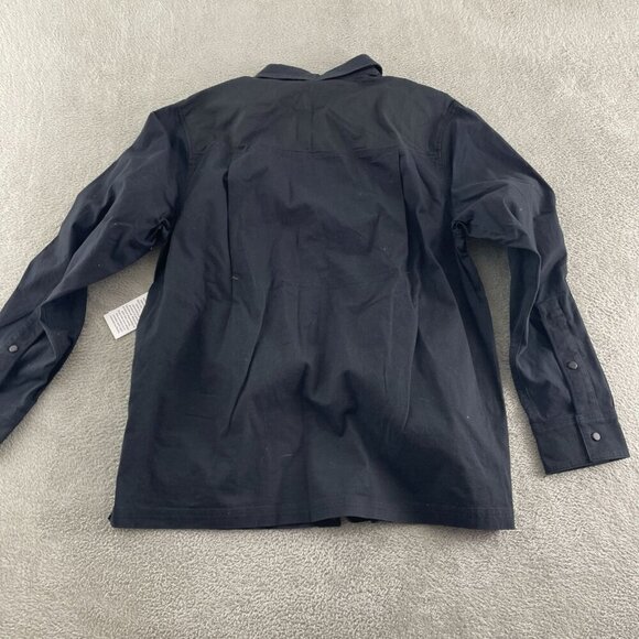 Bass Outdoor Black Stretch Worker Shacket M Long Sleeve Button Up NWT 5633 - Picture 2 of 11